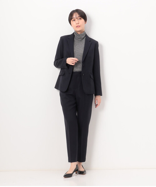 COMME CA(コムサ)の「〔 TALLサイズ 〕 【セットアップ対応】ウールストライプ パンツ(セットアップ・レディース・グレー・13号/15号)」の8枚目の写真