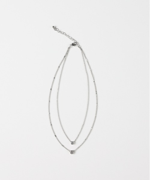 Right-on(ライトオン)の「Right-on Basic(ライトオンベーシック)【レディース】2連ネックレス(ネックレス・レディース・ゴールド/シルバー・ONE SIZE)」の2枚目の写真