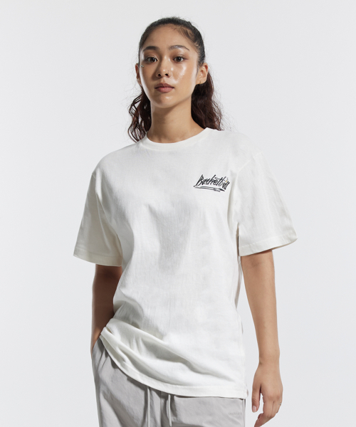 CREAM SODA LAB(クリームソーダラボ)の「バスケットボール 半袖Tシャツ オーバーサイズ アイボリー ブラック(Tシャツ/カットソー・レディース・その他・MEDIUM/LARGE/X-LARGE/XX-LARGE)」の1枚目の写真