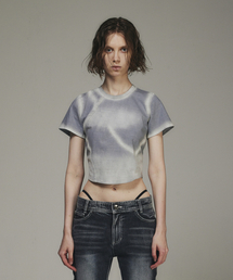 Bleached Triangle Gradation Washing T-shirts