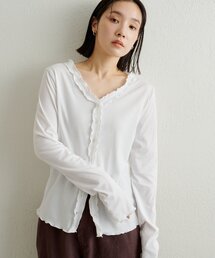 Omekashi | フリルリブカーディガン(Tシャツ/カットソー)
