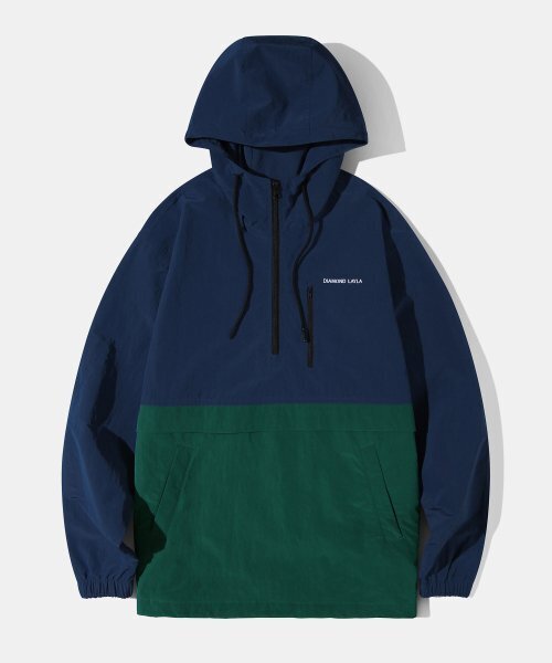 Diamond Layla(ダイアモンドレイラ)の「Pocket Tidy Hood Anorak H7 Navy/Green(ナイロンジャケット・レディース・その他・MEDIUM)」の1枚目の写真