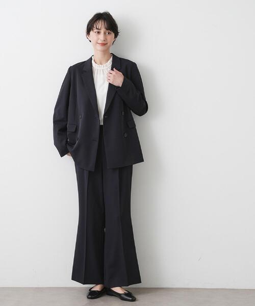 Dessin（デッサン）の「【洗える】フリルネックジョーゼットブラウス（シャツ/ブラウス・レディース・ホワイト/ネイビー/オフホワイト/ライトグレー系9・00/01/03/02）」の17枚目の写真