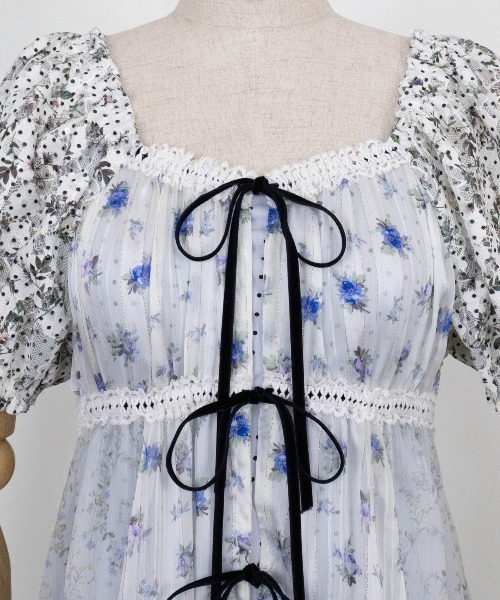 rurumu:（ルルムウ）の「rurumu:/ルルムウ/hiffon layered front open dress（ワンピース・レディース・アイボリー/ブラック/ラベンダー・F）」の8枚目の写真