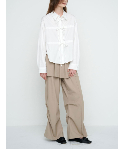 MOIFAIRE(モイフェア)の「PLEATED LAYERED SKIRT PANTS / BEGIE(その他パンツ・レディース・その他・FREE)」の4枚目の写真