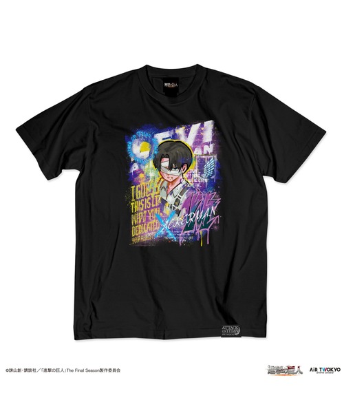 AIR TWOKYO(エアトゥーキョー)の「TVアニメ『進撃の巨人』The Final Season ウォールアート第2弾 Tシャツ(リヴァイ)(Tシャツ/カットソー・レディース・ブラック・X-LARGE/LARGE/MEDIUM/SMALL)」の3枚目の写真