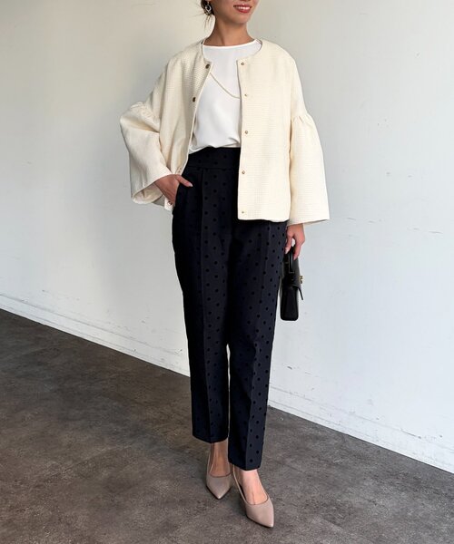 Chez toi（シェトワ）の「【セレモニー対応可】袖フレアツイードジャケット（その他アウター・レディース・オフホワイト/ブラック・FREE）」の8枚目の写真