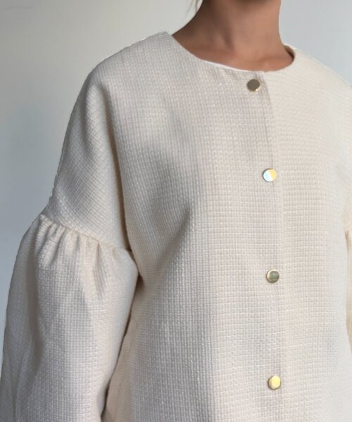 Chez toi（シェトワ）の「【セレモニー対応可】袖フレアツイードジャケット（その他アウター・レディース・オフホワイト/ブラック・FREE）」の15枚目の写真