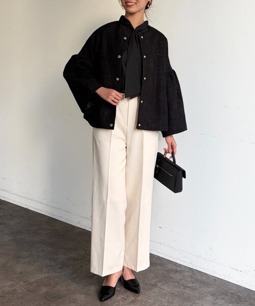 Chez toi（シェトワ）の「【セレモニー対応可】袖フレアツイードジャケット（その他アウター・レディース・オフホワイト/ブラック・FREE）」の22枚目の写真