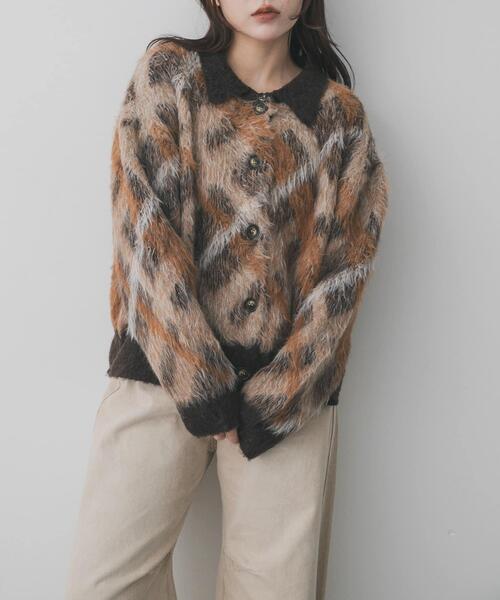 SENSE OF PLACE by URBAN RESEARCH（センスオブプレイスバイアーバンリサーチ）の「『洗濯可』エリツキチェックカーディガン（カーディガン/ボレロ・レディース・ブルー系その他/ブラウン系その他/グレー系その他・ONE）」の3枚目の写真