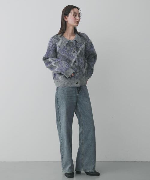 SENSE OF PLACE by URBAN RESEARCH（センスオブプレイスバイアーバンリサーチ）の「『洗濯可』エリツキチェックカーディガン（カーディガン/ボレロ・レディース・ブルー系その他/ブラウン系その他/グレー系その他・ONE）」の6枚目の写真