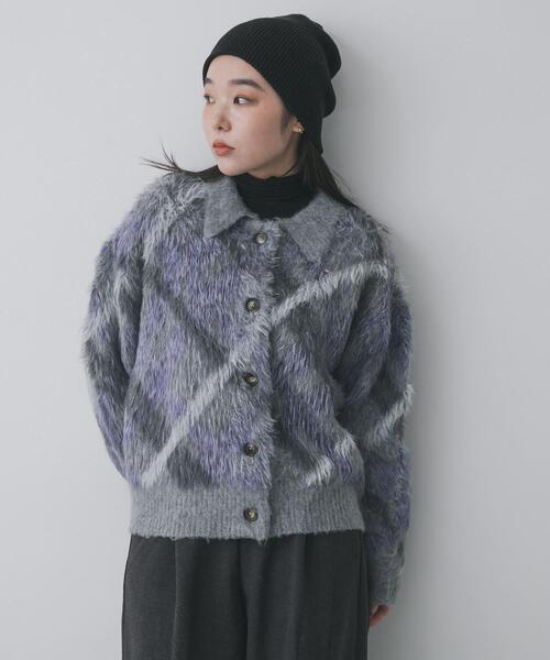 SENSE OF PLACE by URBAN RESEARCH（センスオブプレイスバイアーバンリサーチ）の「『洗濯可』エリツキチェックカーディガン（カーディガン/ボレロ・レディース・ブルー系その他/ブラウン系その他/グレー系その他・ONE）」の8枚目の写真