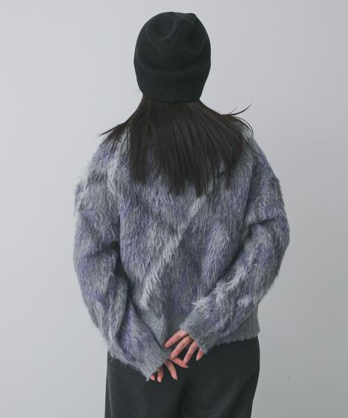 SENSE OF PLACE by URBAN RESEARCH（センスオブプレイスバイアーバンリサーチ）の「『洗濯可』エリツキチェックカーディガン（カーディガン/ボレロ・レディース・ブルー系その他/ブラウン系その他/グレー系その他・ONE）」の9枚目の写真