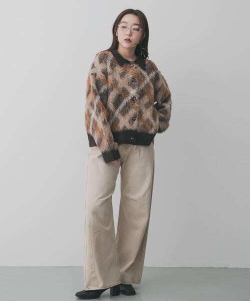 SENSE OF PLACE by URBAN RESEARCH（センスオブプレイスバイアーバンリサーチ）の「『洗濯可』エリツキチェックカーディガン（カーディガン/ボレロ・レディース・ブルー系その他/ブラウン系その他/グレー系その他・ONE）」の18枚目の写真