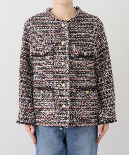 IENA 新品 Monotone Tweed ジャケット ✨極美品✨】IENA◎Monotone Tweedジャケットブラック - メルカリ