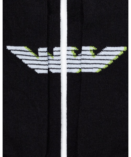 EMPORIO ARMANI（エンポリオアルマーニ）の「<オンライン限定>【エンポリオ アルマーニ】ショートソックス2足セット テリークロス イーグルロゴ（ソックス/靴下・メンズ・ホワイト/ブラック・FREE）」の5枚目の写真
