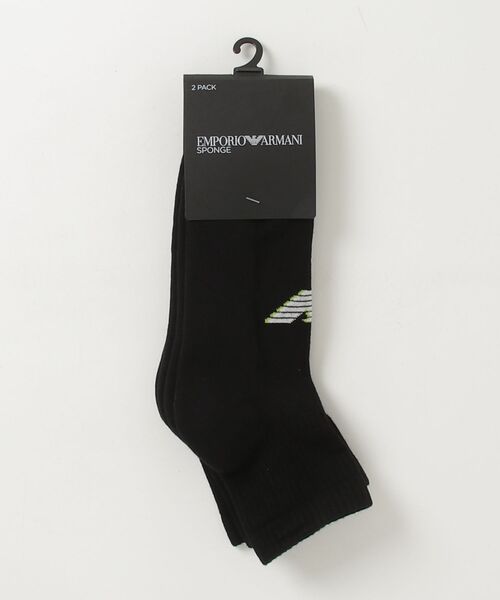 EMPORIO ARMANI（エンポリオアルマーニ）の「<オンライン限定>【エンポリオ アルマーニ】ショートソックス2足セット テリークロス イーグルロゴ（ソックス/靴下・メンズ・ホワイト/ブラック・FREE）」の6枚目の写真