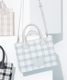 CHANEL シャネル ツイード チェック トートバッグ　水色　新品 トートバッグ（ブルー・ネイビー/青色系・ツイード）ファッション通販