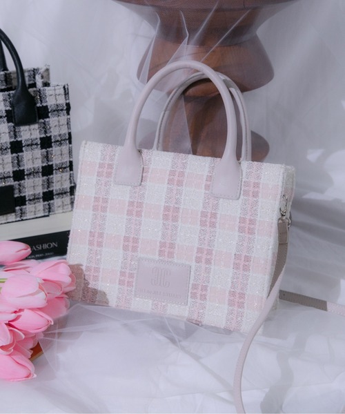 JILL by JILL STUART（ジルバイジルスチュアート）の「ツイードチェックトート（トートバッグ・レディース・ピンク/ブルー/ブラック・FREE）」の8枚目の写真