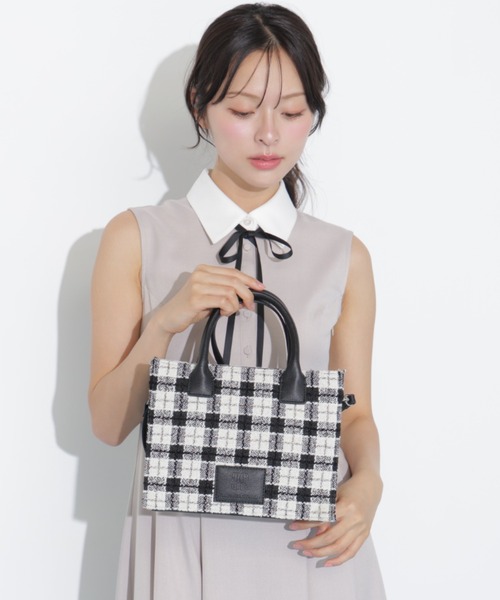 JILL by JILL STUART（ジルバイジルスチュアート）の「ツイードチェックトート（トートバッグ・レディース・ピンク/ブルー/ブラック・FREE）」の11枚目の写真