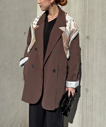 ISOOK | 【ISOOK / アイスー】オーバーサイズダブルテーラードジャケット / ルーズ ビッグシルエット 春 オケージョン アウター 薄手 ブラウン グレー ブラック(テーラードジャケット)