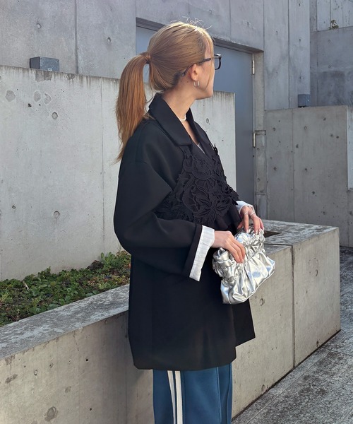 ISOOK（アイスー）の「【ISOOK / アイスー】オーバーサイズダブルテーラードジャケット / ルーズ ビッグシルエット 春 オケージョン アウター 薄手 ブラウン グレー ブラック（テーラードジャケット・レディース・ダークブラウン/グレー/ブラック・FREE）」の20枚目の写真