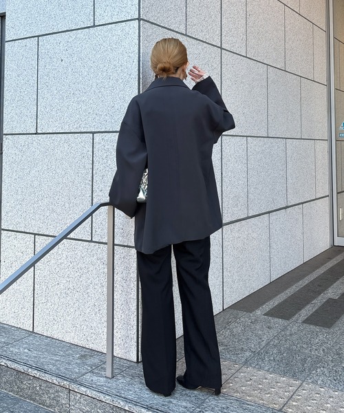 ISOOK（アイスー）の「【ISOOK / アイスー】オーバーサイズダブルテーラードジャケット / ルーズ ビッグシルエット 春 オケージョン アウター 薄手 ブラウン グレー ブラック（テーラードジャケット・レディース・ダークブラウン/グレー/ブラック・FREE）」の9枚目の写真