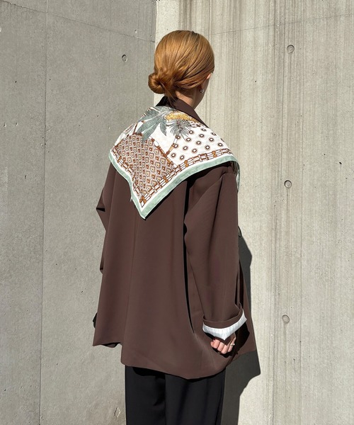 ISOOK（アイスー）の「【ISOOK / アイスー】オーバーサイズダブルテーラードジャケット / ルーズ ビッグシルエット 春 オケージョン アウター 薄手 ブラウン グレー ブラック（テーラードジャケット・レディース・ダークブラウン/グレー/ブラック・FREE）」の12枚目の写真