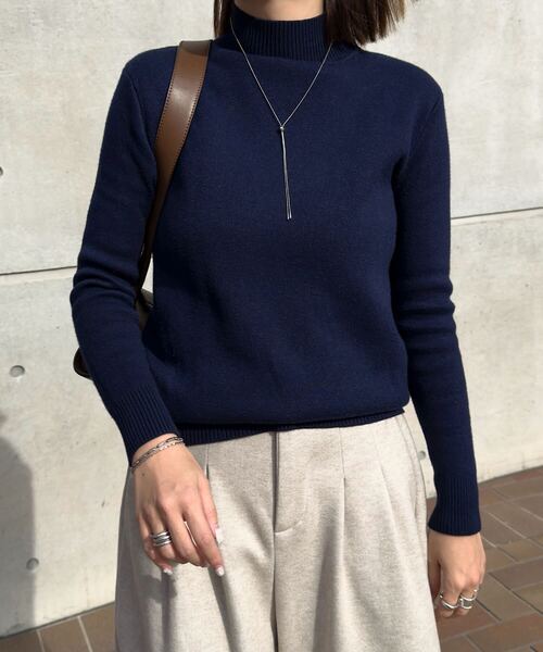 KOBE LETTUCE（コウベレタス）の「[ 裏起毛 ] 選べる2タイプ裏シャギー暖かニットトップス（ニット/セーター・レディース・ベージュ/ネイビー/ブラック系/ピンク/ベージュ系/ピンク系/ブラック/ホワイト系/オフホワイト/グレー/グレー系/ネイビー系・M/M1）」の10枚目の写真