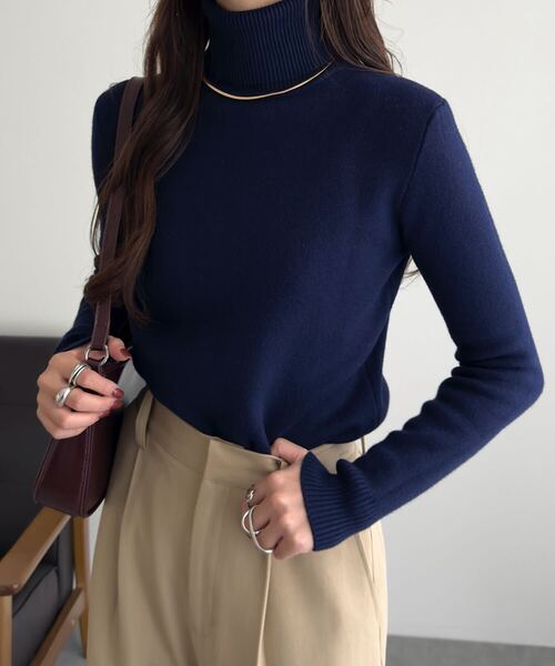 セール】[ 裏起毛 ] 選べる2タイプ裏シャギー暖かニットトップス