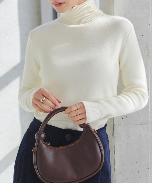 KOBE LETTUCE（コウベレタス）の「[ 裏起毛 ] 選べる2タイプ裏シャギー暖かニットトップス（ニット/セーター・レディース・ベージュ/ネイビー/ブラック系/ピンク/ベージュ系/ピンク系/ブラック/ホワイト系/オフホワイト/グレー/グレー系/ネイビー系・M/M1）」の22枚目の写真