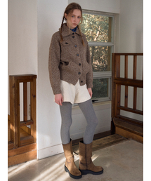 TINKNIT（ティンニット）の「チェスナットメランジニットジャケット（カーディガン/ボレロ）」