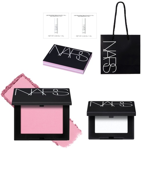 NARS(ナーズ)の「【数量限定】ライトリフレクティングセッティングパウダー プレスト N ミニ+ブラッシュN+化粧下地サンプル+オリジナルメモパッド+ショッパー(コスメキット/ギフトセット・レディース・その他・FREE)」の1枚目の写真