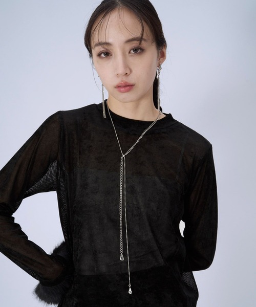 HARE（ハレ）の「ミックスチェーンラリエットネックレス(HARE)（ネックレス・レディース・シルバー・FREE）」の2枚目の写真