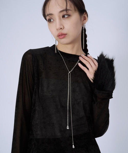 HARE（ハレ）の「ミックスチェーンラリエットネックレス(HARE)（ネックレス・レディース・シルバー・FREE）」の3枚目の写真