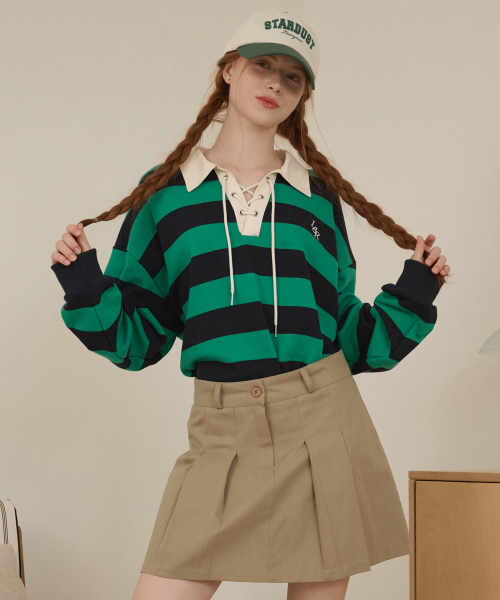 LOSSYROW（ロッシロー）の「Rope-stripe sweatshirt Green（スウェット・レディース・グリーン・FREE）」の2枚目の写真