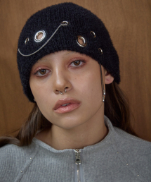 OOH-AHH（ウーアー）の「チェーンビーニー (ブラック)（ニットキャップ/ビーニー）」