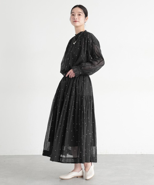 studio CLIP（スタディオクリップ）の「《natural by clip》スクエアドット刺繍ブラウス（シャツ/ブラウス・レディース・アイボリー/ブラック・FREE）」の8枚目の写真