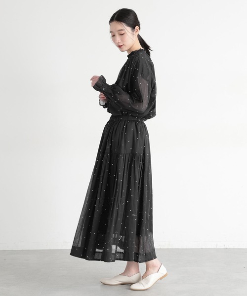 studio CLIP（スタディオクリップ）の「《natural by clip》スクエアドット刺繍ブラウス（シャツ/ブラウス・レディース・アイボリー/ブラック・FREE）」の9枚目の写真