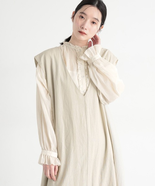 studio CLIP（スタディオクリップ）の「《natural by clip》スクエアドット刺繍ブラウス（シャツ/ブラウス・レディース・アイボリー/ブラック・FREE）」の15枚目の写真