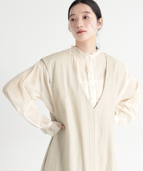 studio CLIP（スタディオクリップ）の「《natural by clip》スクエアドット刺繍ブラウス（シャツ/ブラウス・レディース・アイボリー/ブラック・FREE）」の16枚目の写真