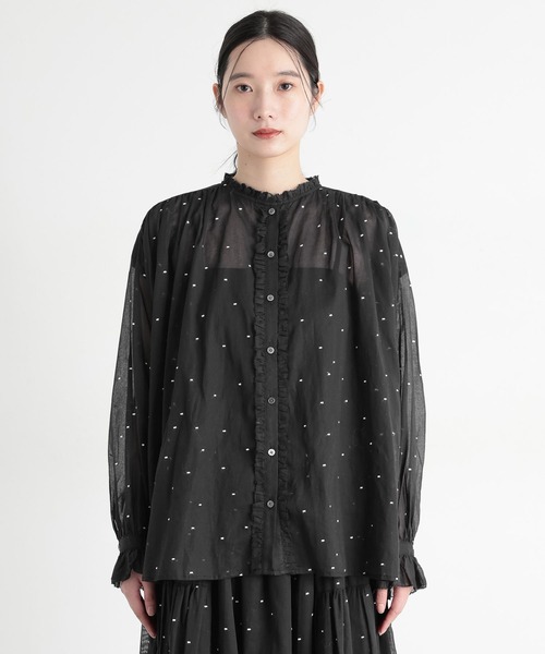 studio CLIP（スタディオクリップ）の「《natural by clip》スクエアドット刺繍ブラウス（シャツ/ブラウス・レディース・アイボリー/ブラック・FREE）」の19枚目の写真