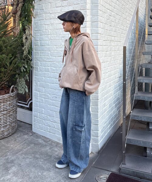 CIAOPANIC TYPY（チャオパニックティピー）の「【UNISEX】レザーハンチング（ハット・レディース・ブラウン/グレー・ONE SIZE）」の5枚目の写真