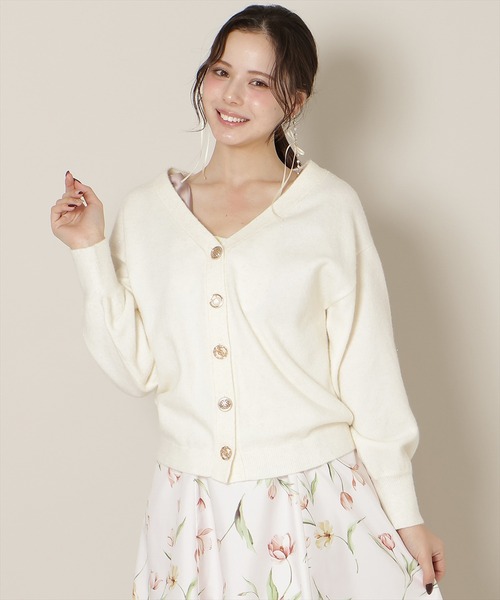 WILLSELECTION（ウィルセレクション）の「ミドルゲージカーディガン（カーディガン/ボレロ・レディース・オフホワイト/ブルー/ピンク/ライトグレー・FREE）」の6枚目の写真