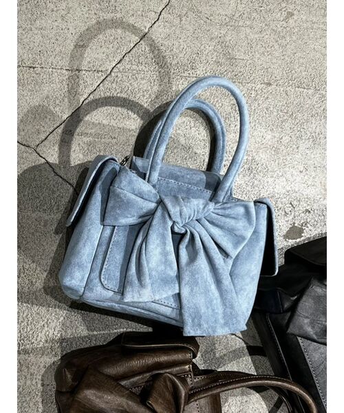 EMODA（エモダ）の「リボンボックスバッグ（ハンドバッグ・レディース・ブラウン/ブラック/ブルー・FREE）」の3枚目の写真