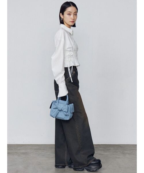 EMODA（エモダ）の「リボンボックスバッグ（ハンドバッグ・レディース・ブラウン/ブラック/ブルー・FREE）」の9枚目の写真