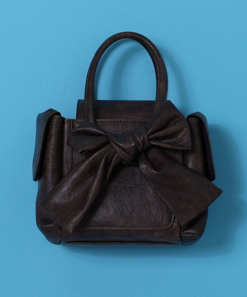 EMODA（エモダ）の「リボンボックスバッグ（ハンドバッグ・レディース・ブラウン/ブラック/ブルー・FREE）」の4枚目の写真