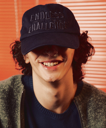 XTA088 エンドレススローガンコットンボールキャップ (ネイビー)