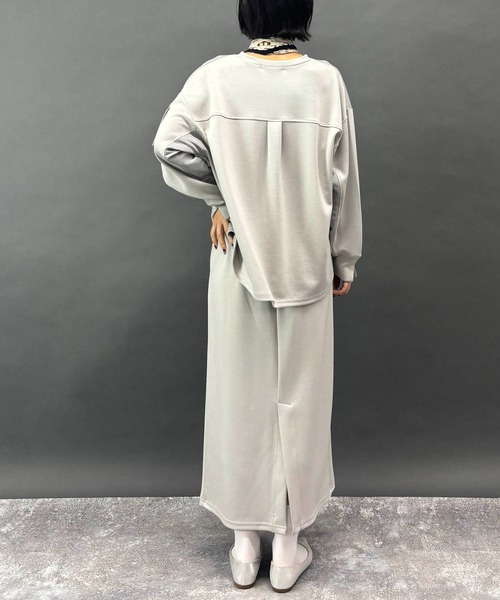 NICOLE white（ニコルホワイト）の「【セットアイテム】プルオーバー×タイトスカート（ワンピース・レディース・グリーン/ライトグレー/チャコールグレー/ブラック・FREE）」の8枚目の写真