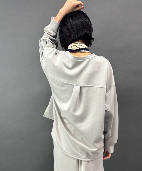 NICOLE white（ニコルホワイト）の「【セットアイテム】プルオーバー×タイトスカート（ワンピース・レディース・グリーン/ライトグレー/チャコールグレー/ブラック・FREE）」の9枚目の写真